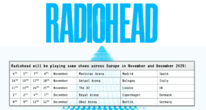 Ενημέρωση για την Περιοδεία της Radiohead το 2025