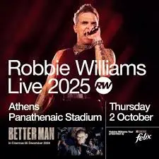 Η Robbie Williams έρχεται στην Αθήνα για μια αξέχαστη συναυλία