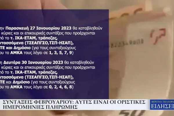 Συντάξεις Φεβρουαρίου 2026: Όλα όσα πρέπει να ξέρετε