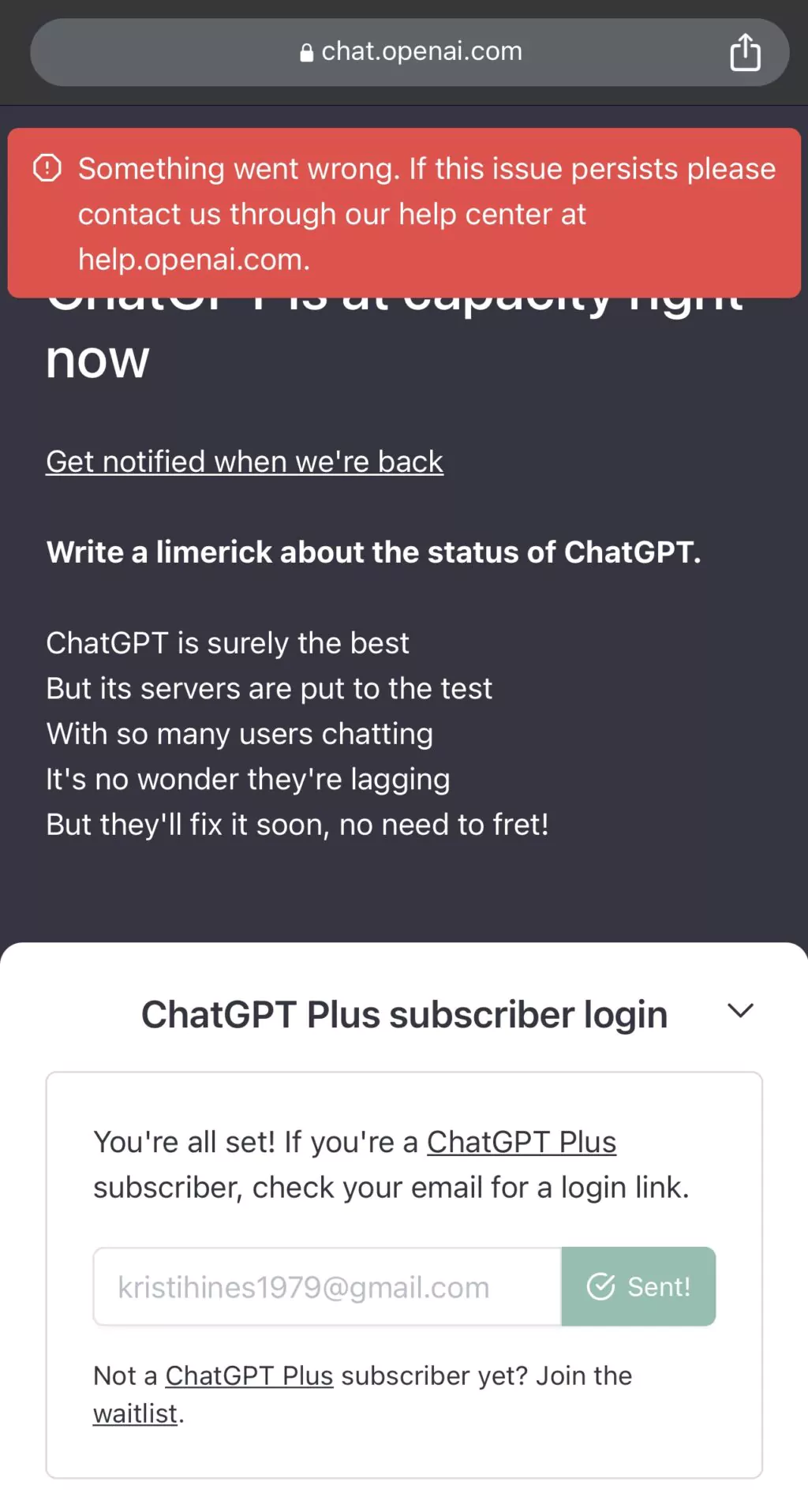 Ενημέρωση: Είναι το ChatGPT εκτός λειτουργίας;